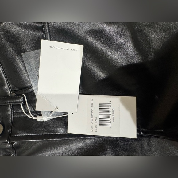 Anine Bing Womens Sonya Faux Leather Straight-Leg Pants SZ 32 NWT - Picture 12 of 13